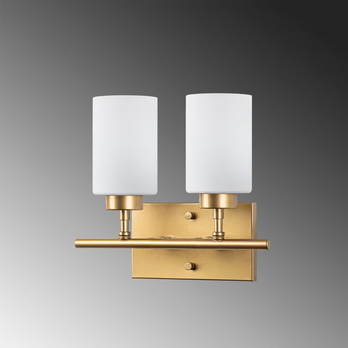 Opviq Lámpara de pared Yensuk - 13123 en Dorado con tapa de cristal